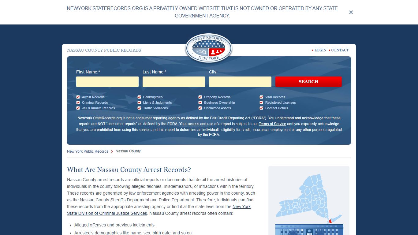 Nassau County Arrest, Court, and Public Records | StateRecords.org